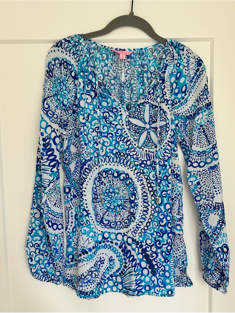 Lilly Pulitzer Blue & Turquoise Printed Long-Sleeve Tunic